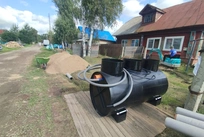Село Толбухино Ярославского района, монтаж станции Диамант 3 с принудительным выбросом
